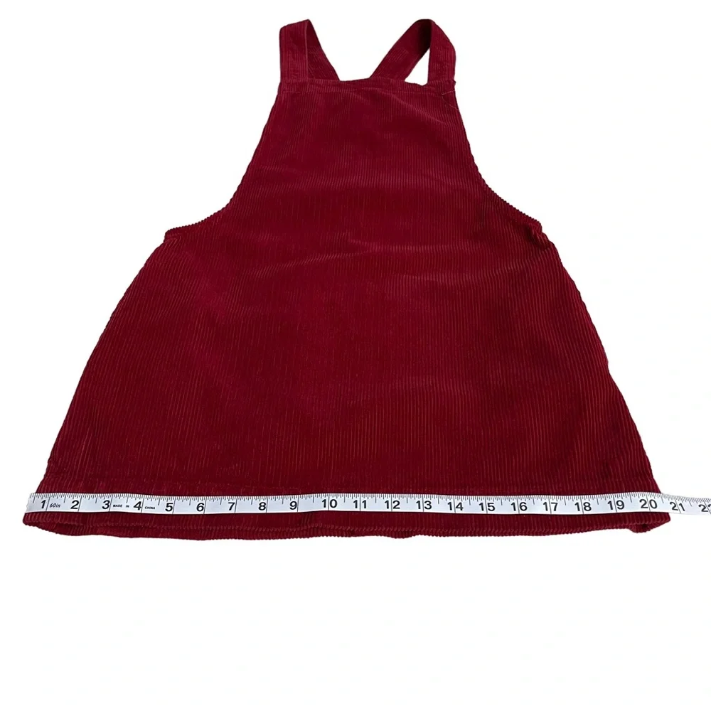 BDG By Urban Outfitters Candid Burgundy Corduroy Pinafore Dress Size S - Picture 9 of 11